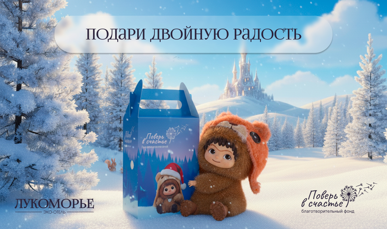 Подари двойную радость в Новый год вместе с эко-отелем «Лукоморье»!